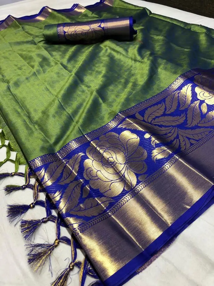 Шелковые хлопковые Дизайнерские Сари ручной работы от R & D Exports