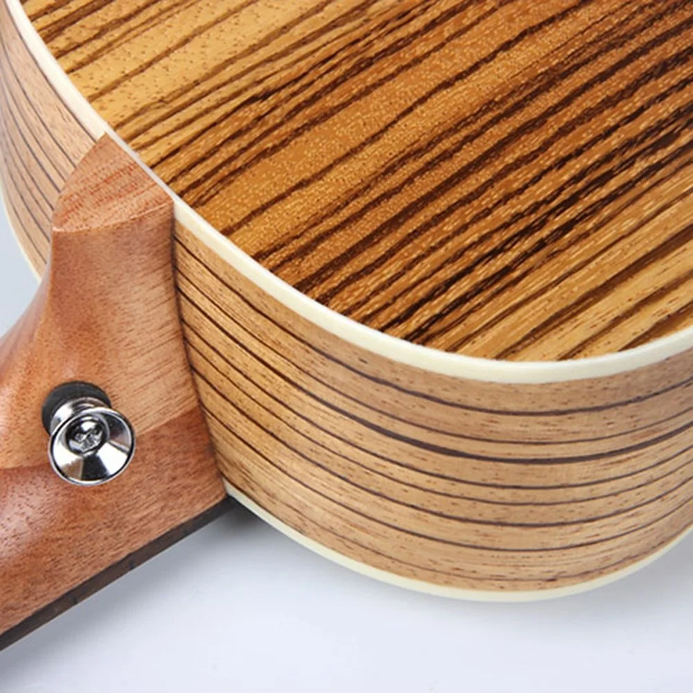 Factory direct sale OEM 24 inch Concert Spruce Top Zebrawood Back Electric Ukulele Uke Hawaii guitar with equalizer cheap price