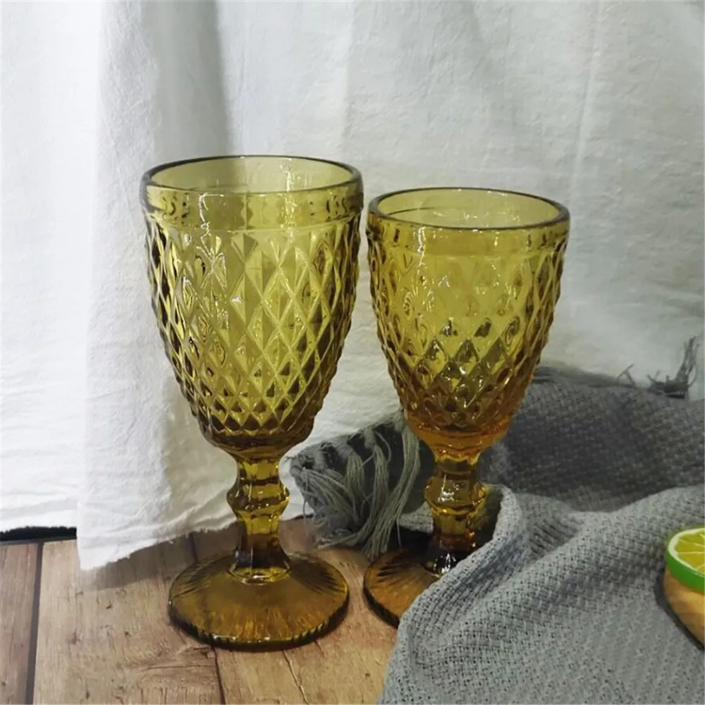 Wholesale colored crystal glass stemware for wedding and bar event