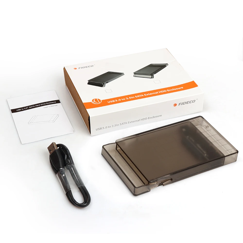 Прозрачный внешний корпус FIDECO, usb 3,0 2,5 sata hdd ssd, корпус для жесткого диска 2,5 дюйма