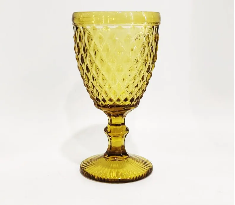 Wholesale colored crystal glass stemware for wedding and bar event