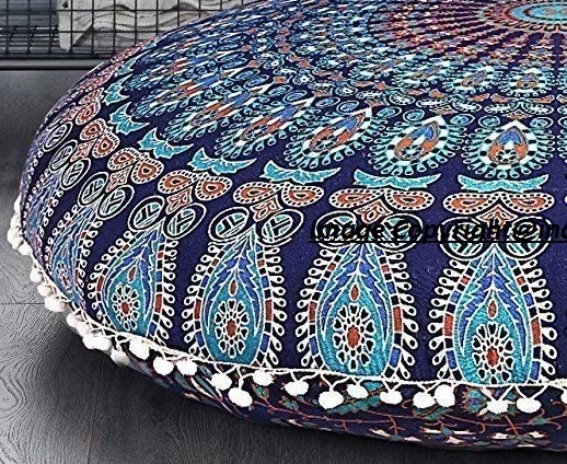 Ottoman Pouf Bohemian Multi-Color Cotton Fabric Mandala Floor Cushion Cover Pouffe Wonderful