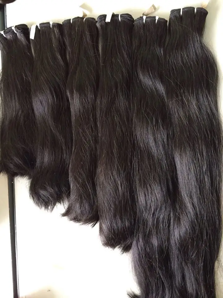 Straight natural color with high quality, double drawn whole sale price human hair extension