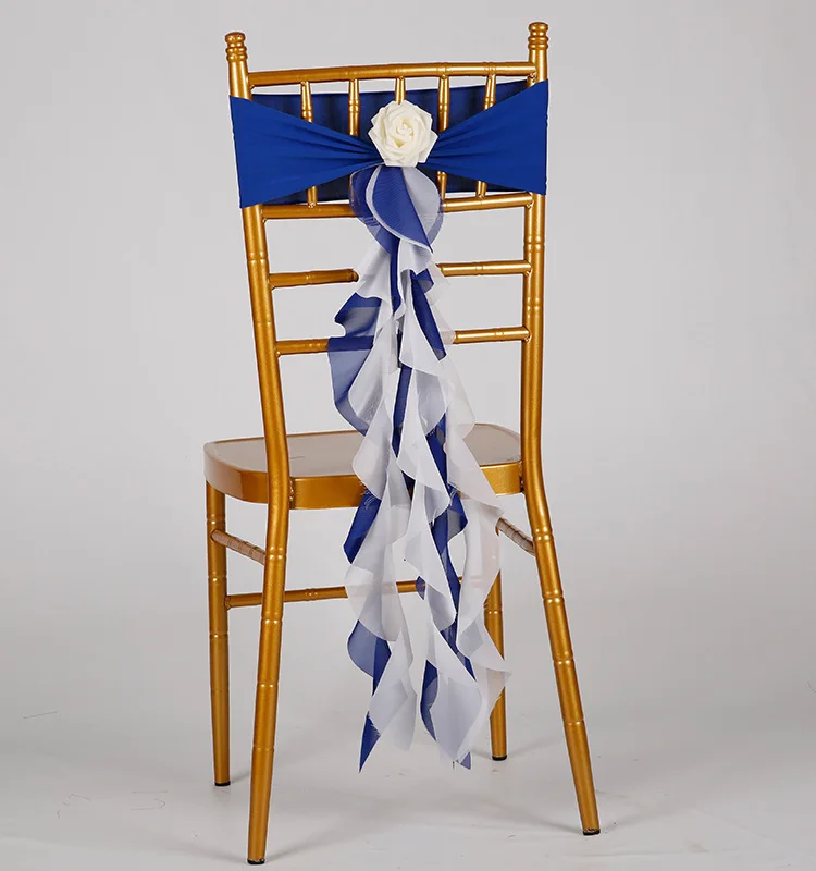 DIY Organza Chair Sashes Band Wedding Banquet Party Decoration Chair Bows Ties Bands Organza Chairs Sash Bows