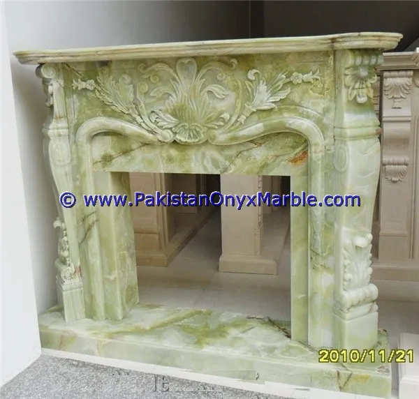 Good price home luxury decor Afghan Green Onyx Fireplace
