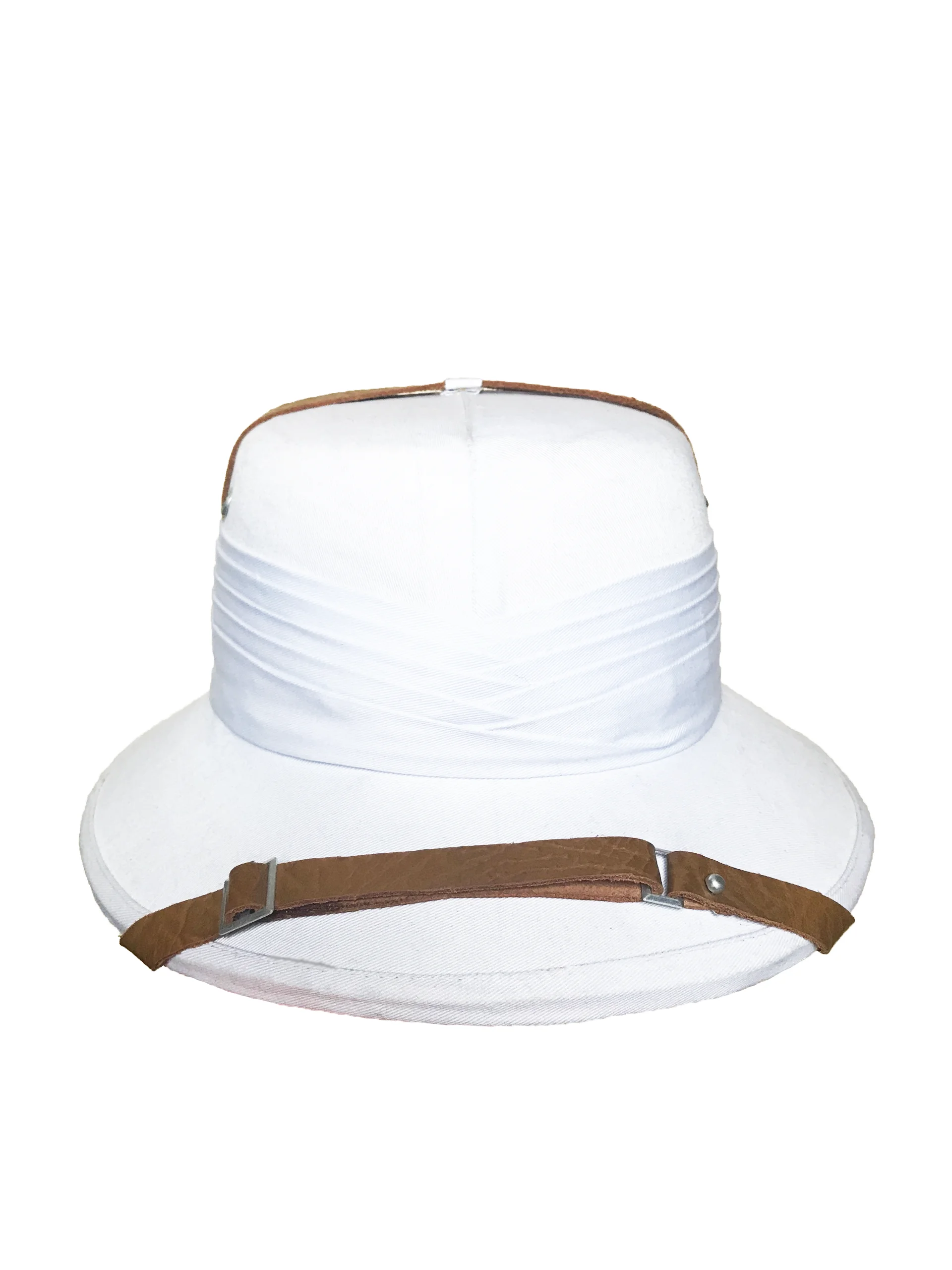 HIGH QUALITY hats WHITE BOWLER PITH HELMET MADE IN VIETNAM up to size 7 3/8 comfortably Material