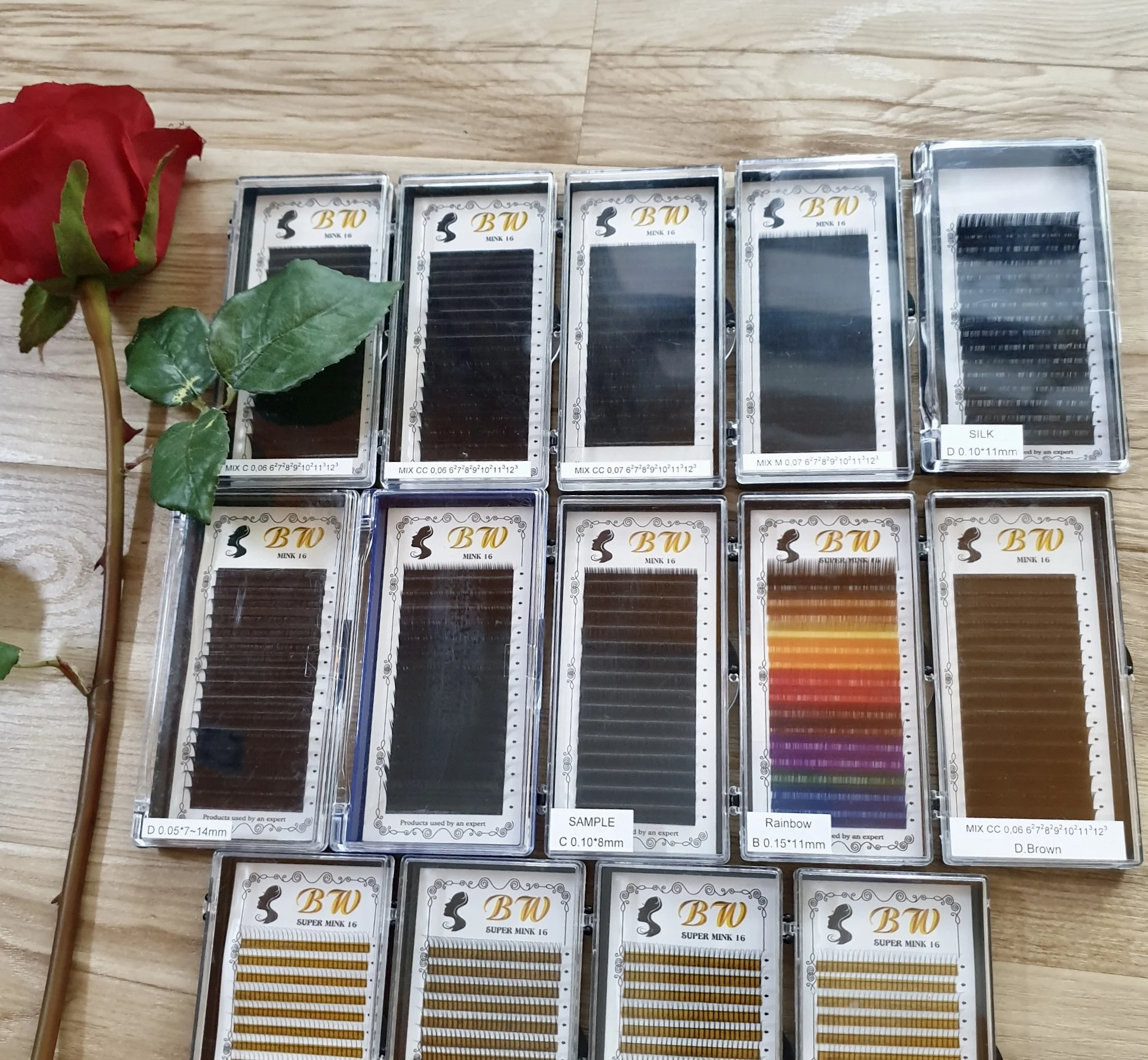 
Korean GLITTER Color Lashes, Eyelash Extension,Mixed Color Lashes -made in Vietnam 