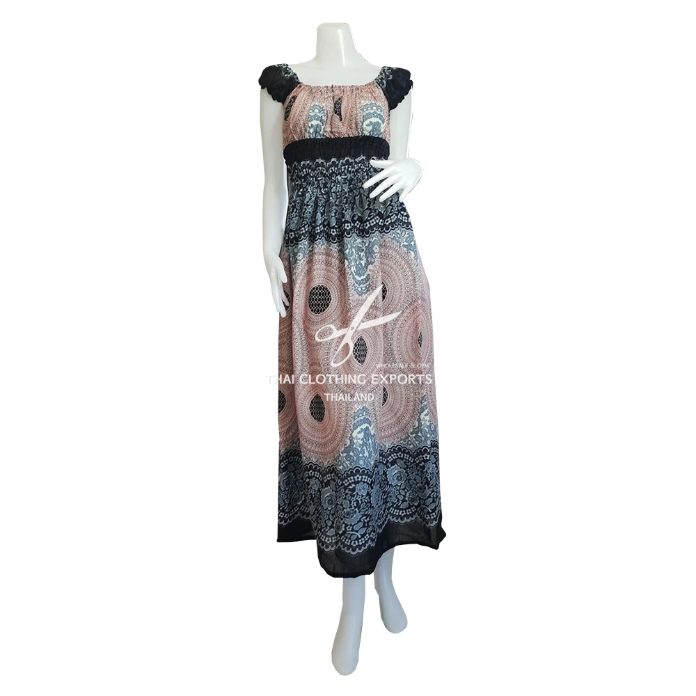 Flower Rose Printed Long Dresses, Maxi Dresses, Beach Dresses