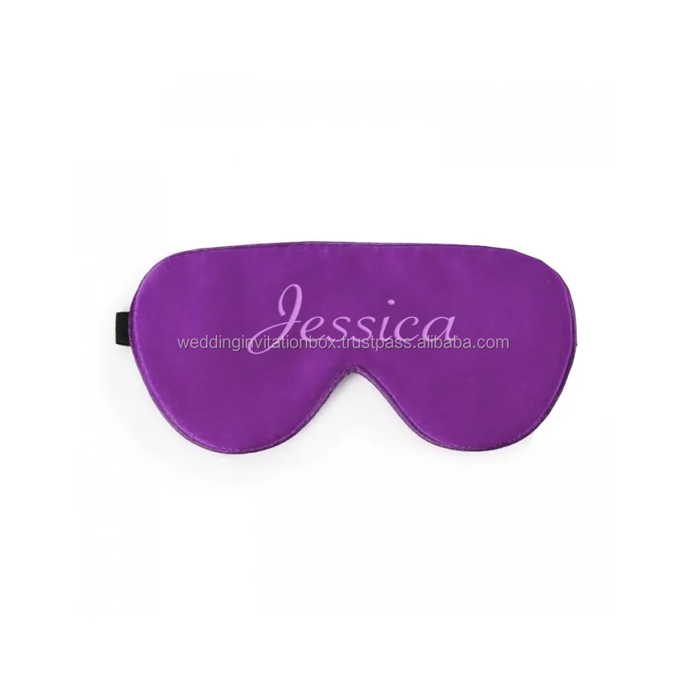 Embroidered Purple Thai Silk & Faux Silk Eye Mask