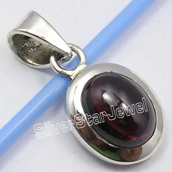 
Cabochon oval shape natural garnet gemstone handmade 925 pure silver beautiful unisex pendant 