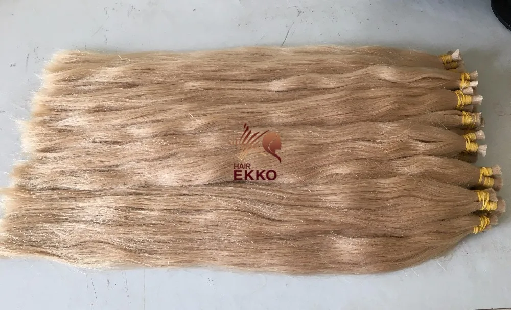 European Human Hair Double Drawn Blonde Bulk Hair
