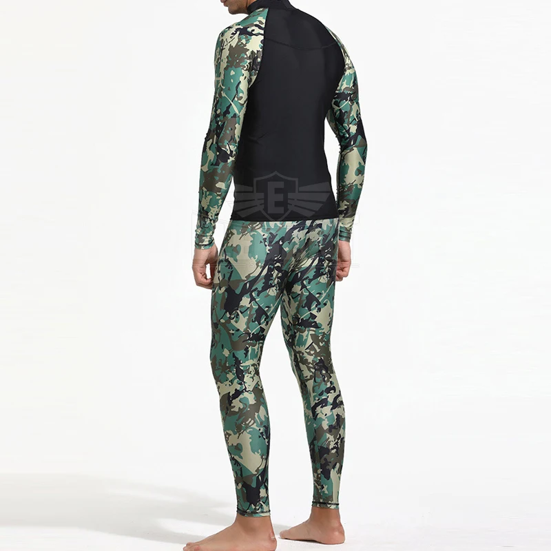 Camo Rash Guard Men Long Sleeve Rashguard Swim Shirt Surf Lycra Rash Guard Swimwear For Men Diving Wetsuit Top