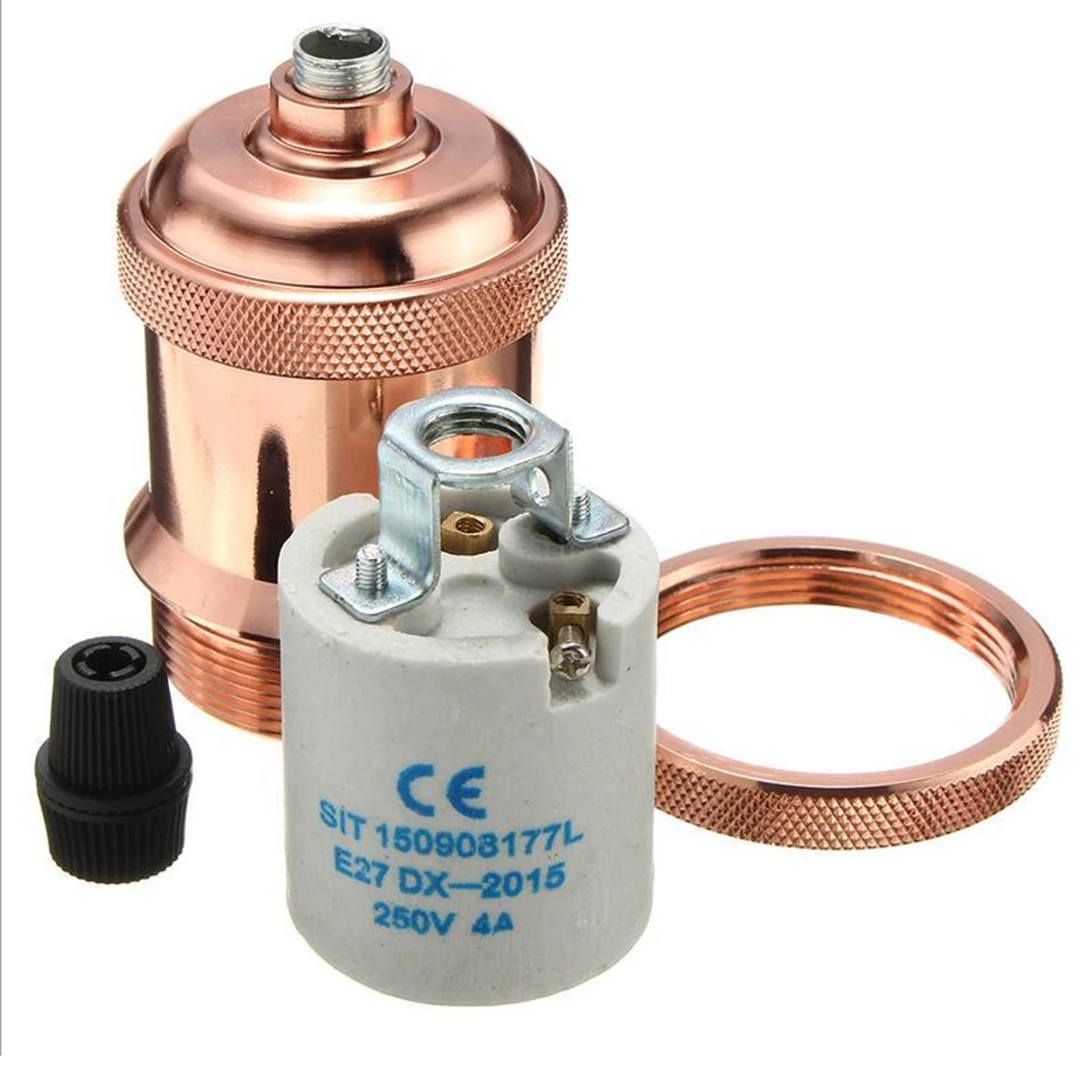 Алюминиевая металлическая крышка керамический патрон Эдисон Освещение Подвеска Аксессуары