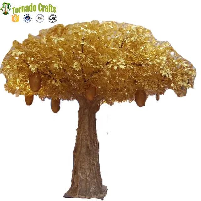 China Manufacture  indoor and outside use thick golden banyan tree artificial trees for sale