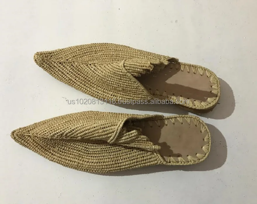 Великолепные Тапочки ручной работы из марокканской рафии