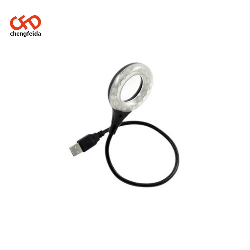 
Flexible Portable White USB 18 LED Book Reading Bright Light Lamp Magnifier Table Desk Lamp For Laptop 