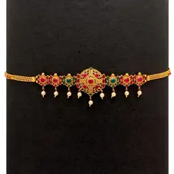 All New Maroon & Green Color Rhinestone Kamarbandh