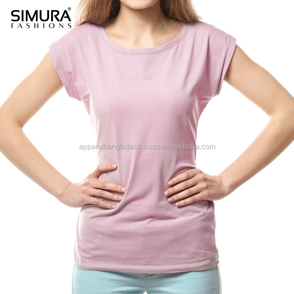 
Woman Clothes Design Melange Yarn High Quality Single Jersey Breathable Casual Use T Shirts 