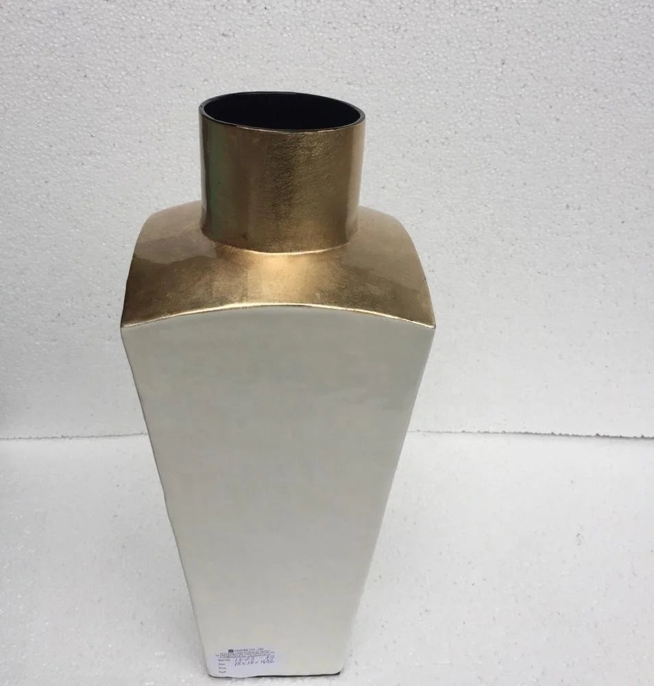 Высокое качество, лидер продаж, Экологически чистая квадратная ваза с уникальным дизайном цветов, серебро и золото, Вьетнам