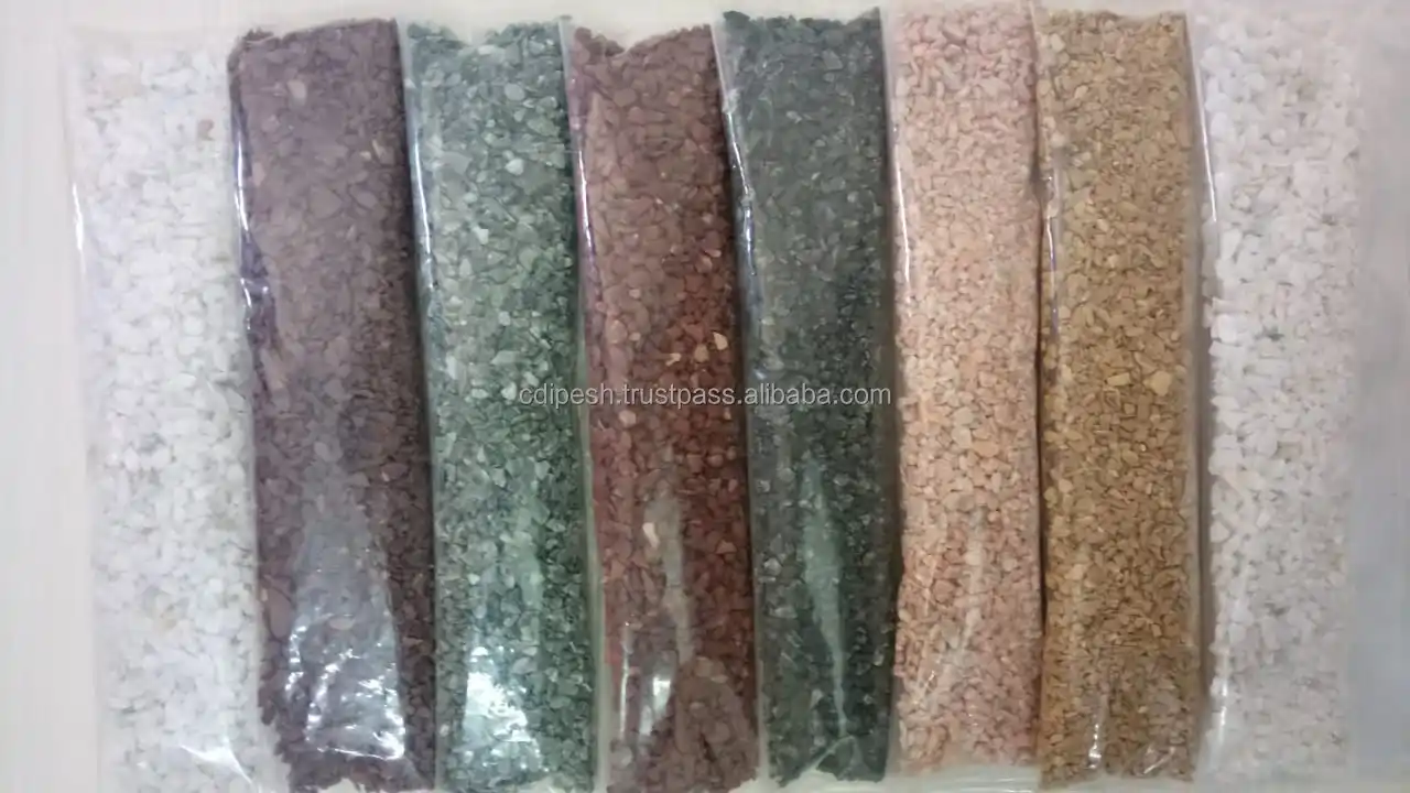 Indian colored crushed stone gravel chips terrazzo floor paving stone for landscaping price per tone in india