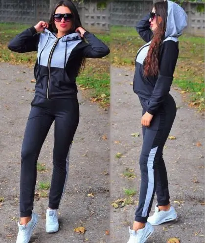 Women Plus Size Tracksuit Two Piece Set Casual Sport Suit Women 2 Piece Sets Sportswear Zipper Tracksuit Female
