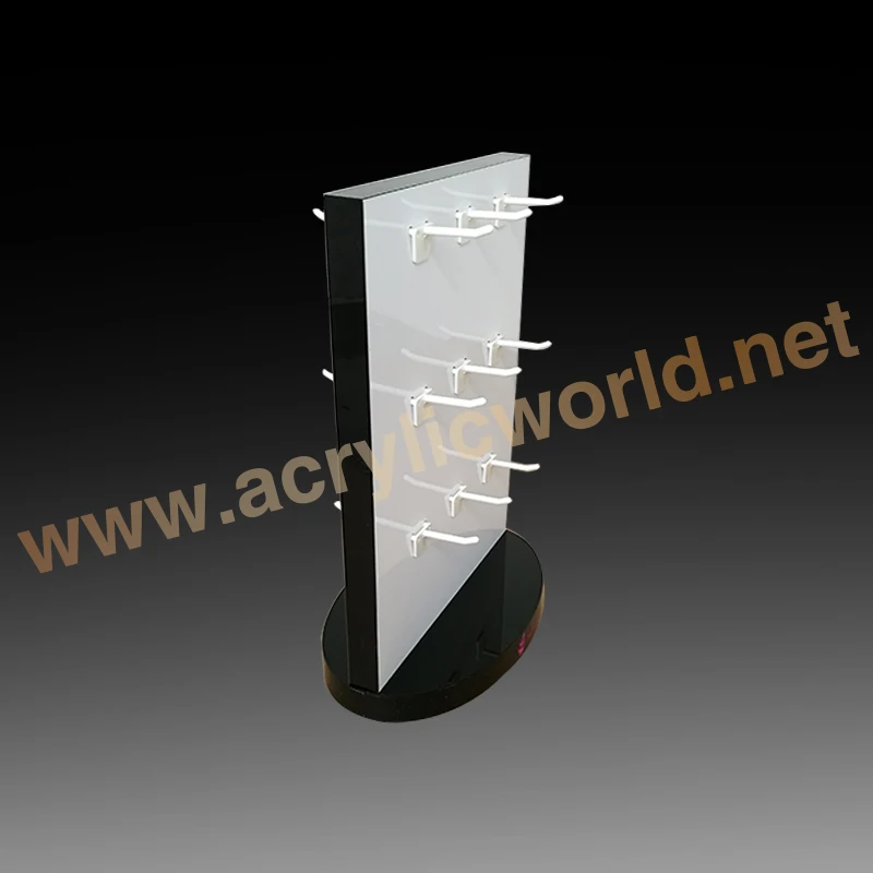 Вращающаяся акриловая полка для мобильных телефонов с крючками