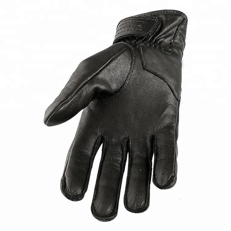 Motorbike Racing Gloves Customized Logo Genuine  New Hook And Loop Style Wrist Closer Men Leather Motorcycle Gloves