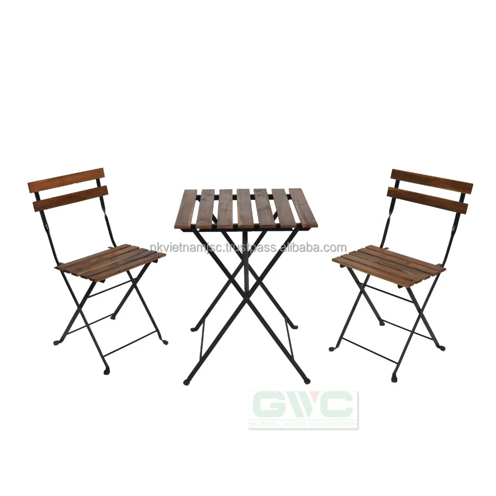 Outdoor Garden Furniture/Patio Acacia Wood Table and Chair Bistro Set factory price vietnam bistro set tarno