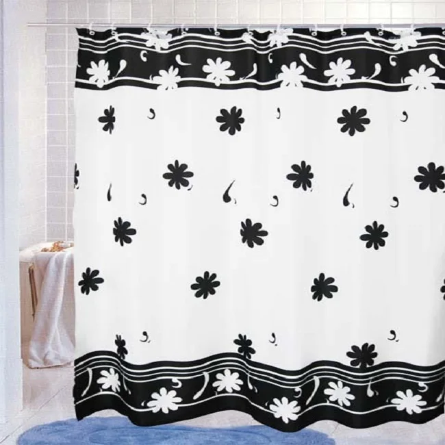 Best Printed Design Shower Curtain White Color Shower Curtain  Manufacturer in India