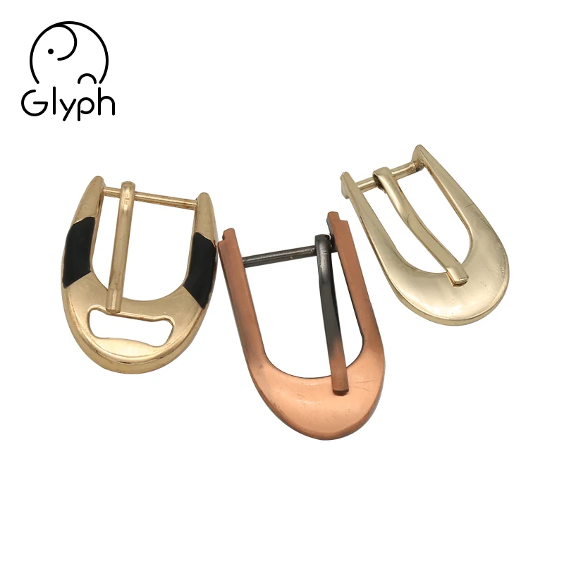 Wholesale Alloy gold half round pin belt buckle 15mm metal buckle for belt