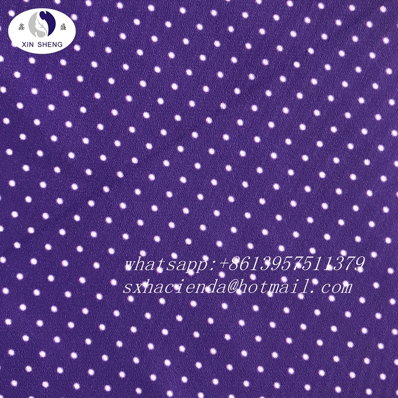 custom digital printed exquisite dot design 100% polyester chiffon moss crepe  for dress  fabric