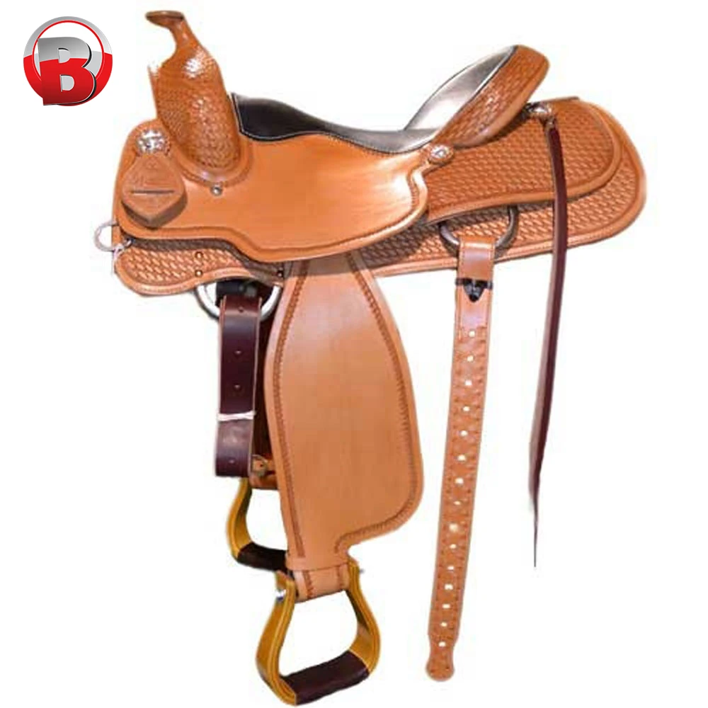 Hot Selling Brown Leather Western Horse Saddle
