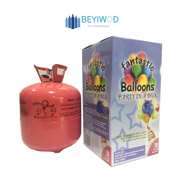 factory supply price high purity helium gas disposable helium tank kit with ribbon & balloons