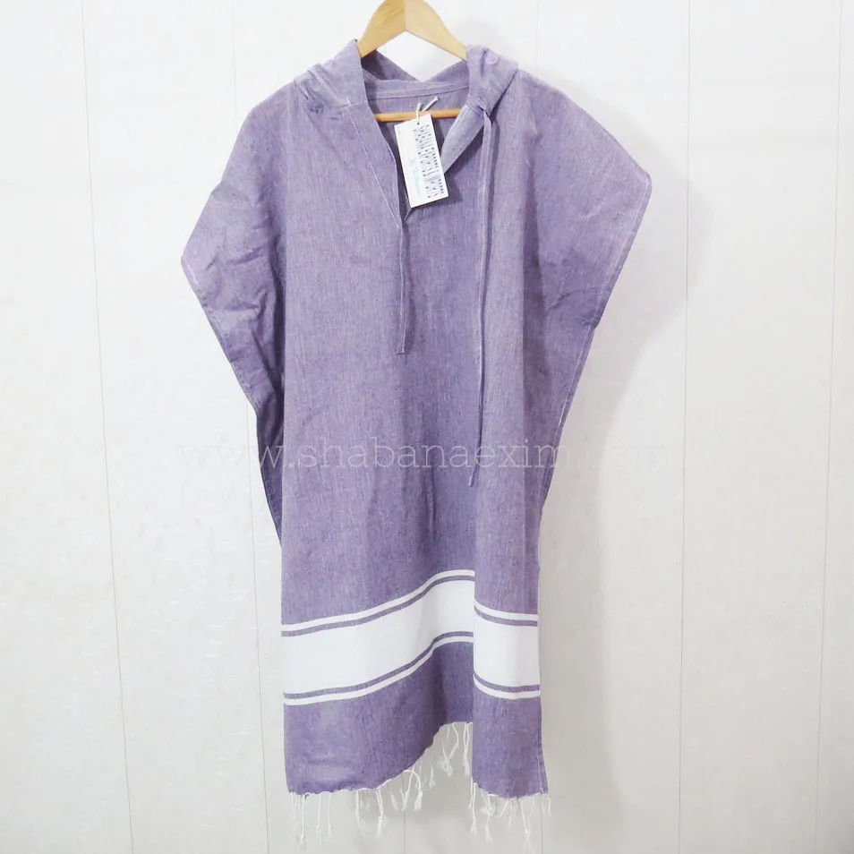 High Quality Cotton Turkish Luxury Bath Hooded Towel Suppliers of Cotton Hammam Pestemal Hooded Poncho