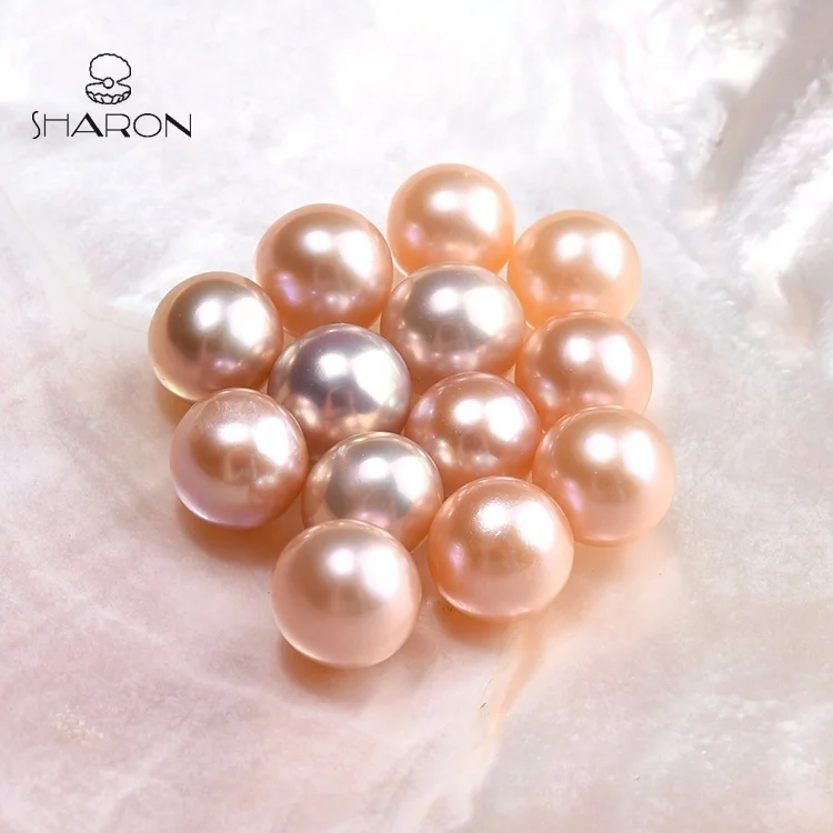 
Wholesale 7-8mm Natural Cultured Freshwater Round Pink Loose Pearl No Drilled 