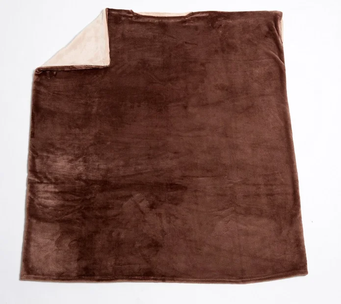 High Quality 100% Polyester Cozy Fleece Blanket with Sleeves Knitted Technics Brown Packed in Gift Box for Wholesale