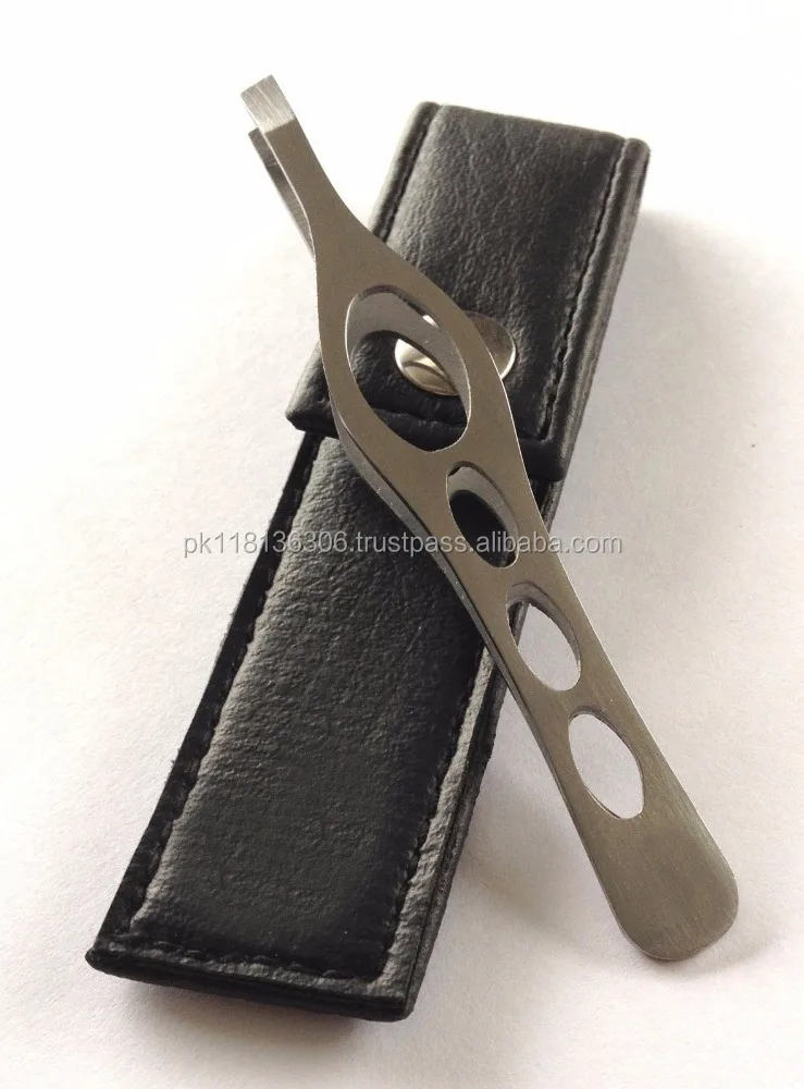 Professional Eyebrow Tweezers with Comfortable Rubber Grip for Salon or Home Use