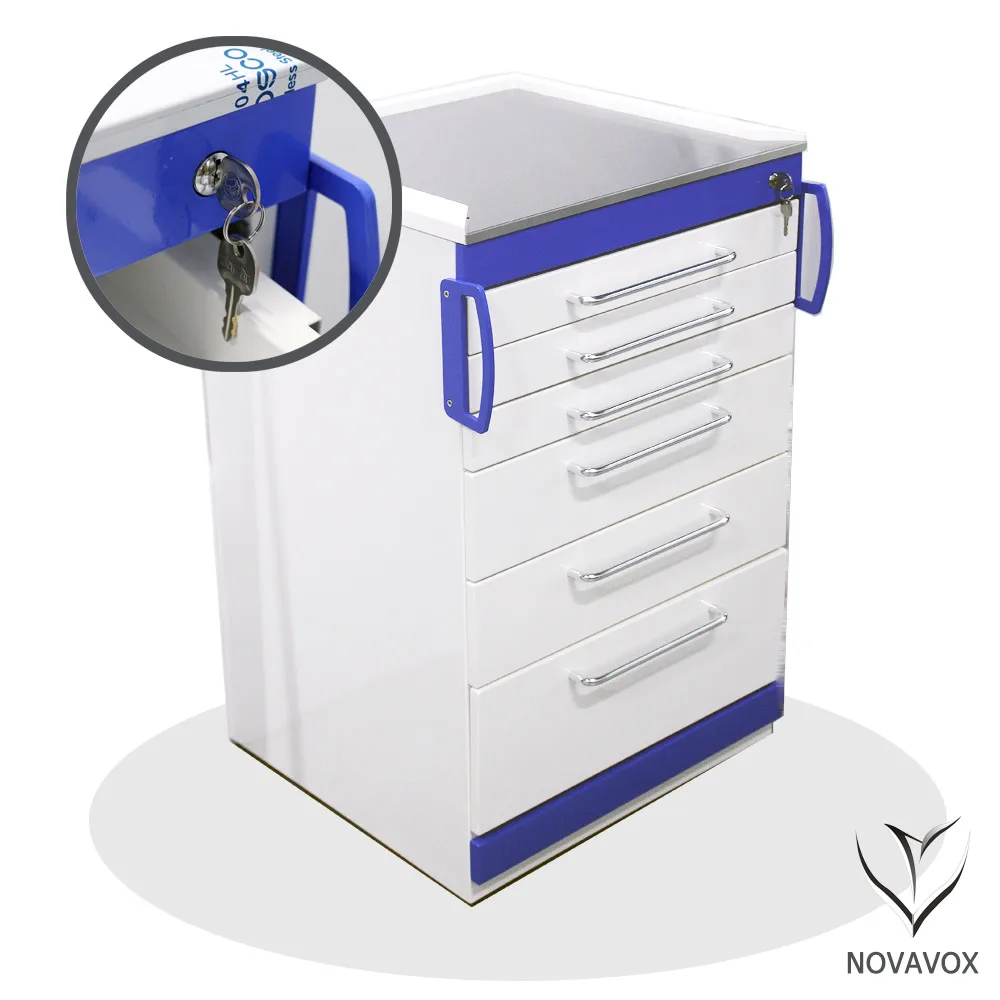 
[Novavox] стоматологический мобильный шкаф, больничный шкаф, портативный лоток, нетоксичный лоток, система блокировки, 6 ящиков 