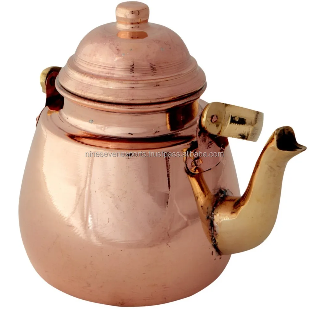 Pure Copper Hammerred Tea Kettle for Serving Tea And Milk.