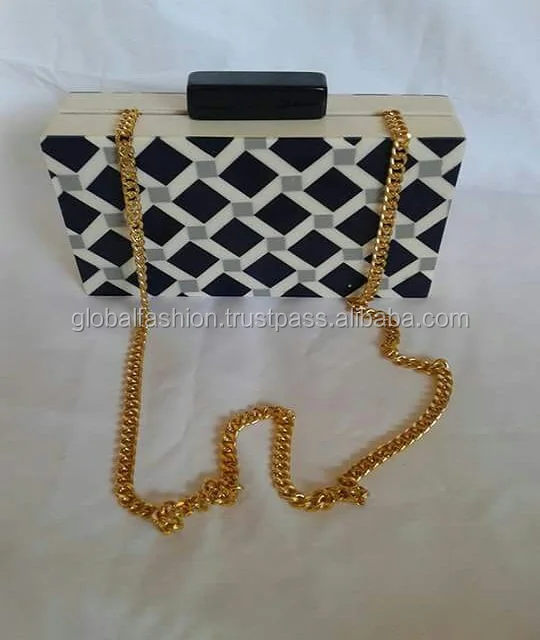 Indian Ethnic Resin Clutch Purse Fashionable Ladies Party Bag Wedding Women Resin Purses Evening Clutch Bag for Women