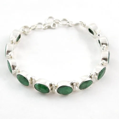 Точная работа прочные ювелирные изделия из серебра 925 пробы Изумрудный браслет
