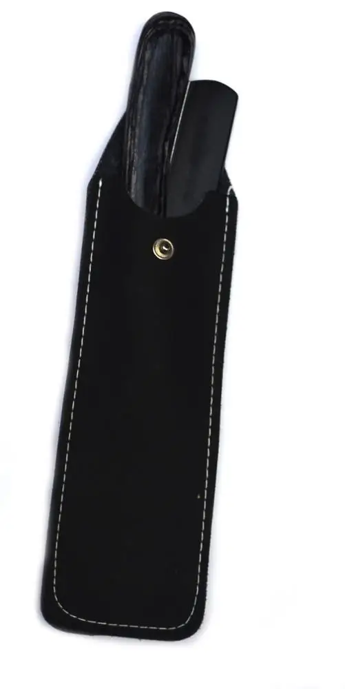 Professional Black Shaving Razor ASB-RSR-004 Single Blade Straight Knife with Wooden Handle for Body Face Underarm Shaving