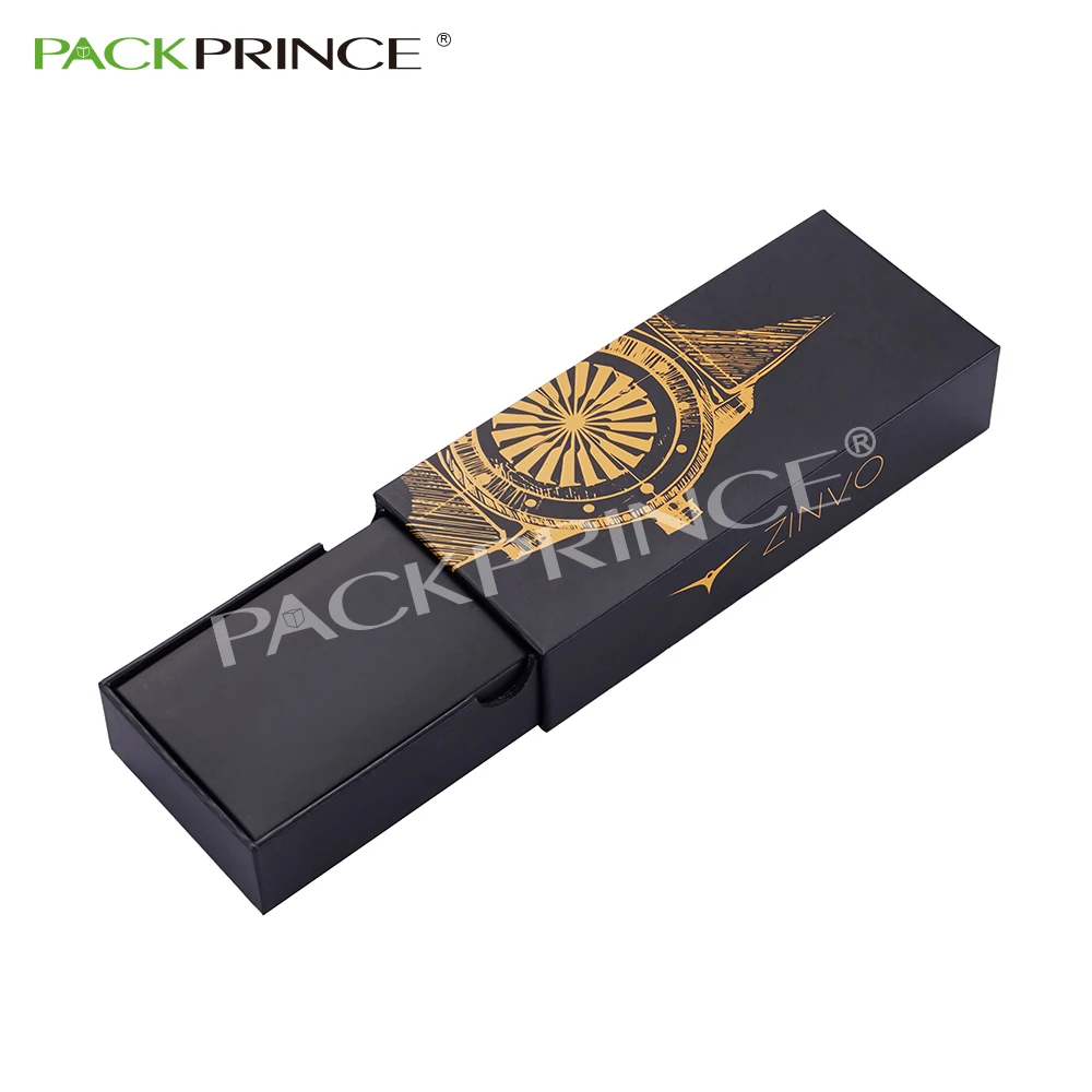 Элегантный черный мужской ремешок для часов, упаковка с вставкой из ЭВА, индивидуальный картон из твердой бумаги, одинарная коробка для часов