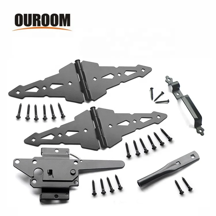 Распродажа, шарнирная защелка, черная дверь, тройник, забор, T-петли, комплект оборудования для деревянных заборов, сверхпрочные