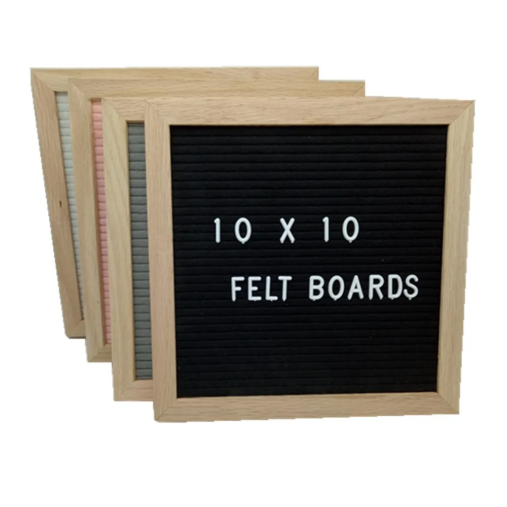 
Amazon Hot Sale Big Letter 10X10 Rustic White Wood Frame Felt Letter Board 