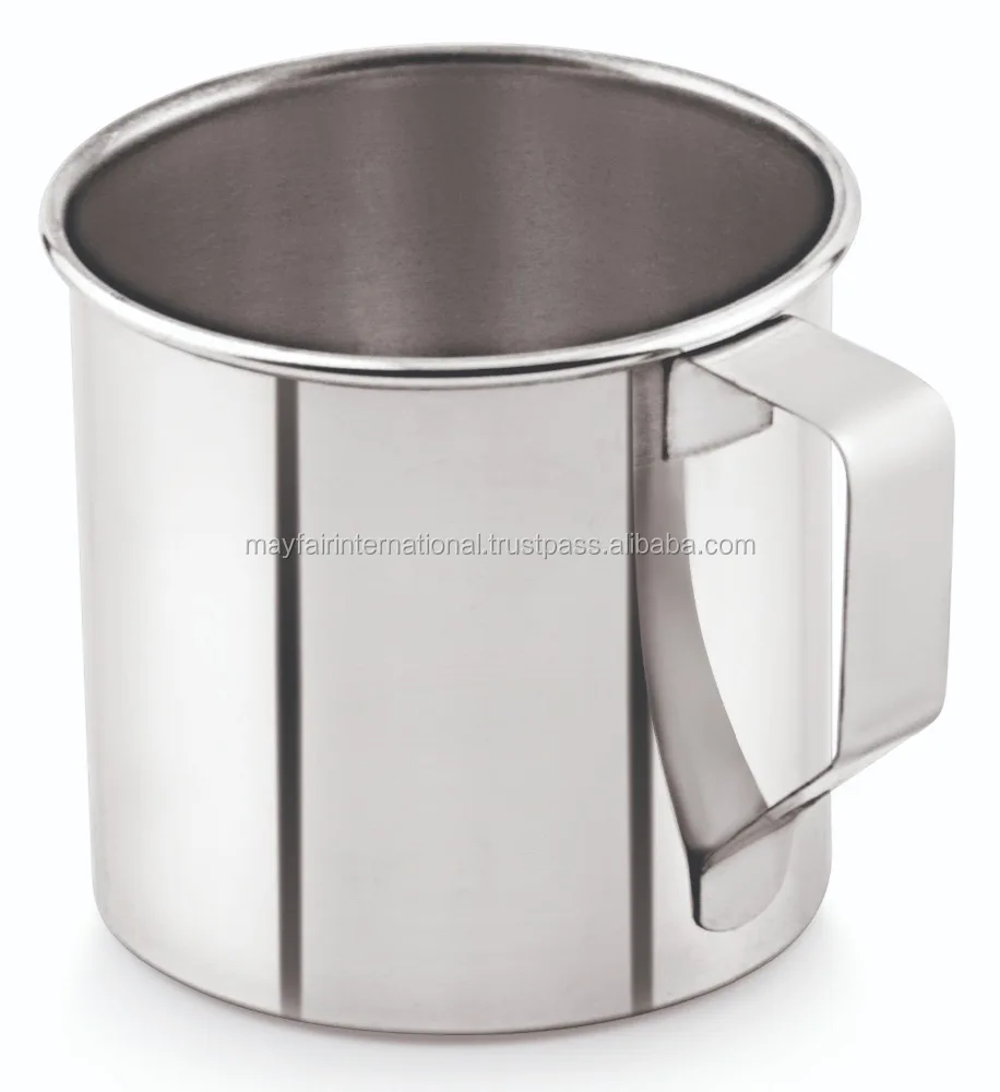 Food Grade Customized Logo Stainless Steel Tea Coffee Milk Soup Drinking Camping Travel Thai Mug With Strip Handle