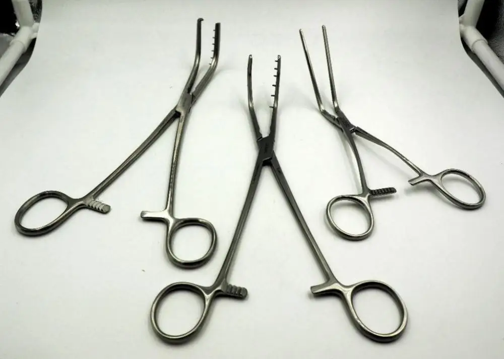 Sarot Bronchus clamp and forceps curved teeth left and right 23cm High Quality Mahersi