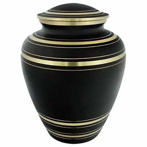 Classic Black Solid Antique Memorial  Metal Brass Adults Human Funeral  Ashes Cremation urns American/European Style
