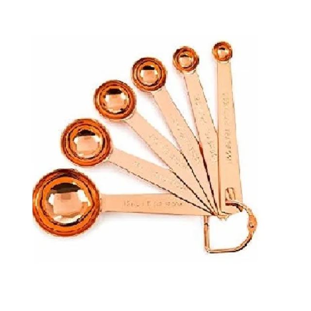 Copper Polished Measuring Spoons Luxury Design Table Decoration Best Quality Antique Spoons For Home and Kitchen Accessories