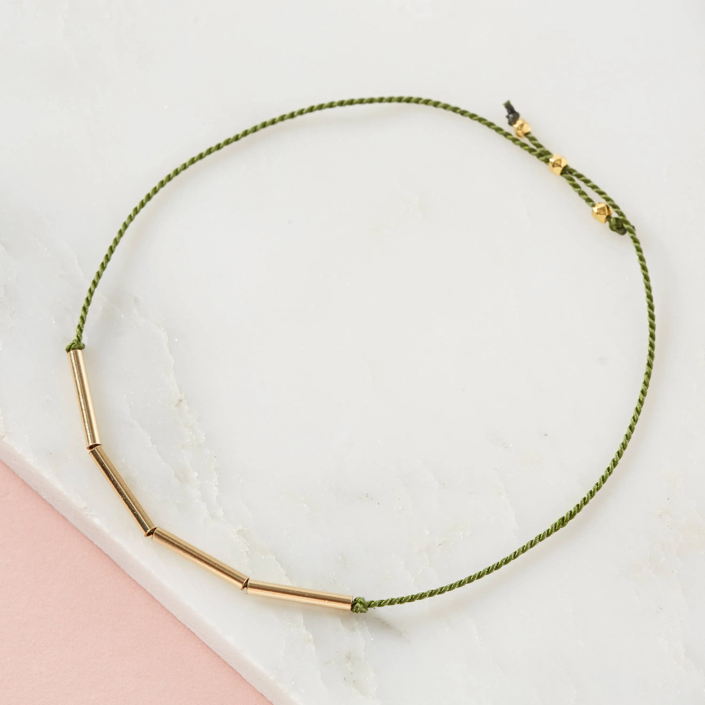 
Adjustable silk friendship bracelet | Gold & silk thread bracelet 